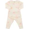 Mini Butterflies Pink Two Piece Set, Milk - Mixed Apparel Set - 1 - thumbnail