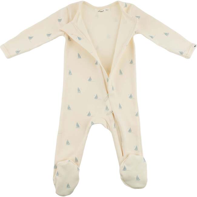 Mini Sailboats Footie , Milk - Footie Pajamas - 2