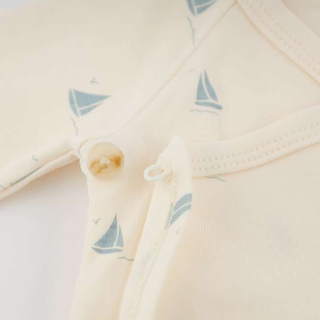 Mini Sailboats Kimono Set, Milk - Mixed Apparel Set - 3