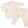 Mini Butterflies Pink Two Piece Set, Milk - Mixed Apparel Set - 2