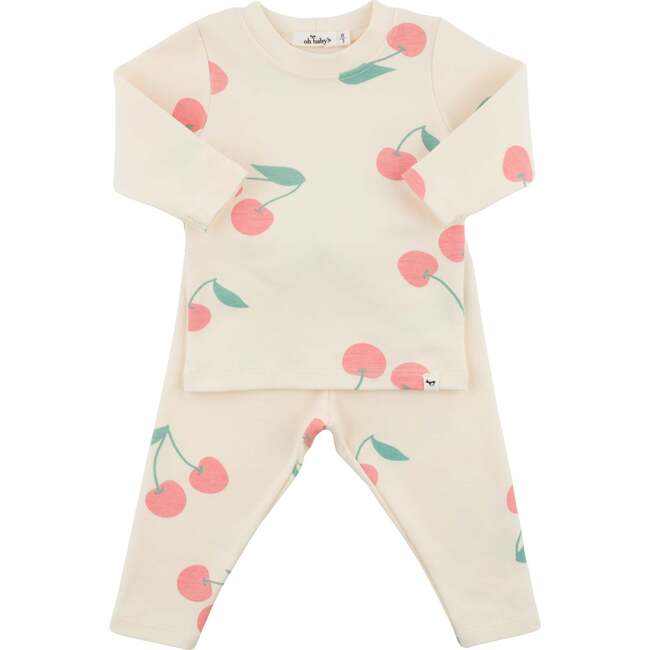 Cherries Two Piece Set, Milk - Mixed Apparel Set - 1