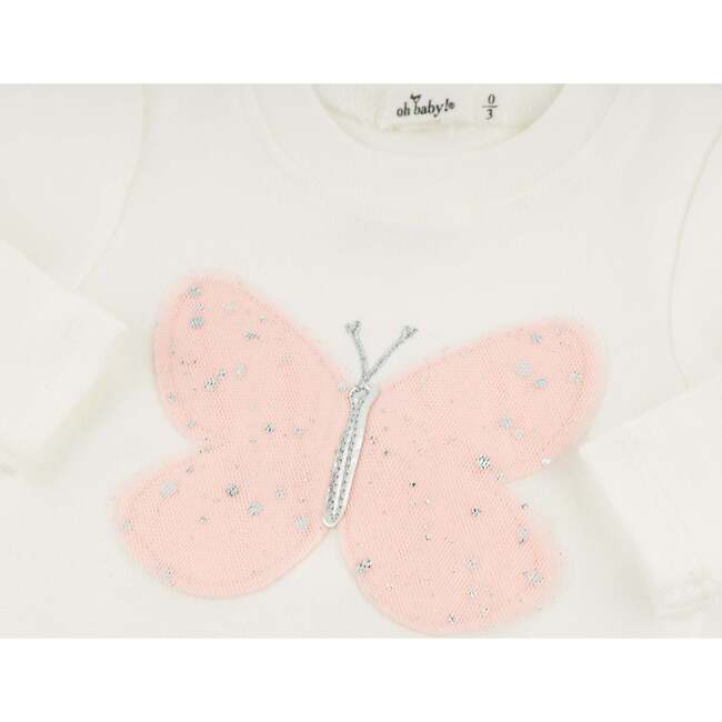 Butterfly Pink/Pink Silver Tulle Two Piece Set, Cream - Mixed Apparel Set - 2