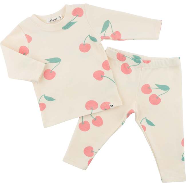 Cherries Two Piece Set, Milk - Mixed Apparel Set - 2