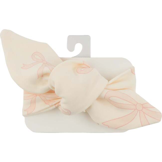 Bows Pink Tie Turban, Milk