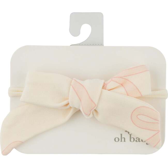 Big Bows Pink Tie Bow on Nylon Headband, Milk - Hair Accessories - 1