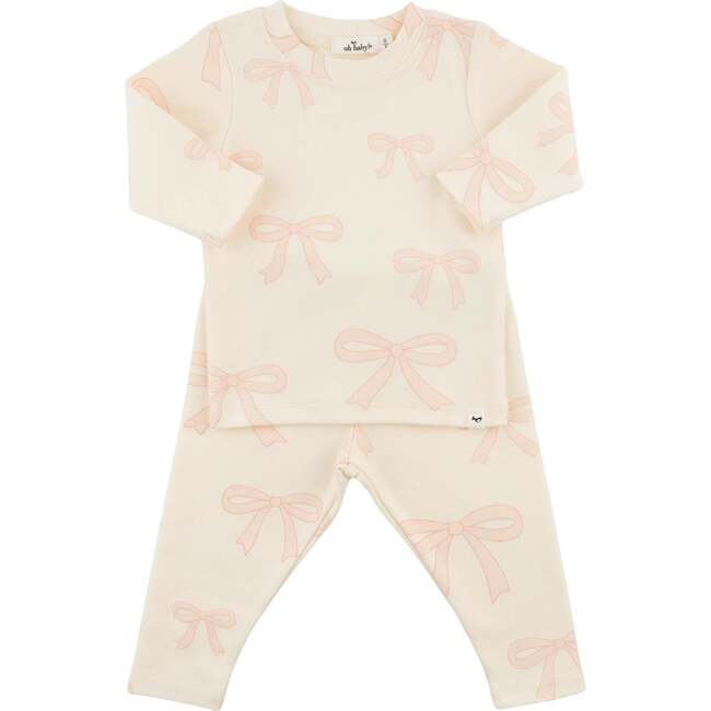 Big Bows Pink Two Piece Set, Milk