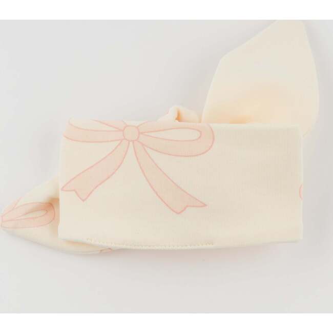 Bows Pink Tie Turban, Milk - Hair Accessories - 3