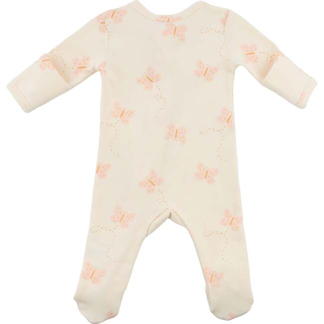 Mini Butterflies Pink Footie, Milk - Footie Pajamas - 6