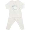 "lil bro" Fog Two Piece Set, Cream - Mixed Apparel Set - 1 - thumbnail