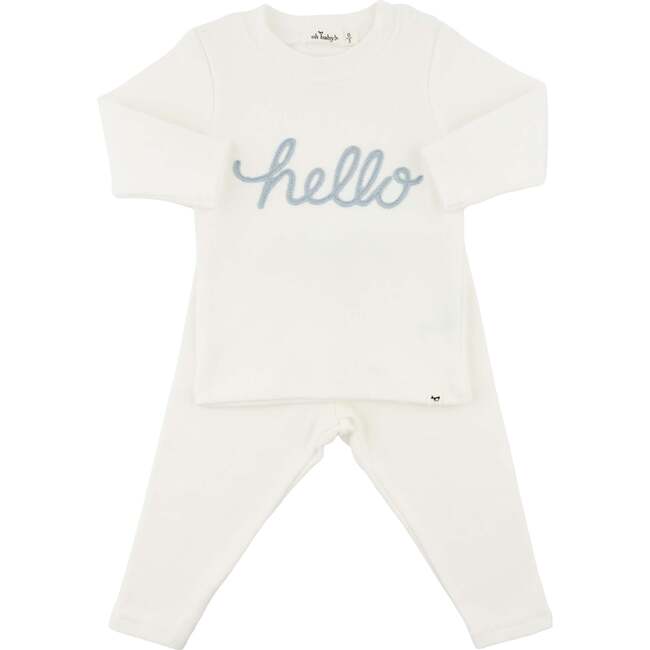 "hello" Fog Two Piece Set, Cream - Mixed Apparel Set - 1