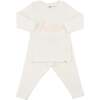 "hello" Pale Pink Two Piece Set, Cream - Mixed Apparel Set - 1 - thumbnail