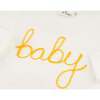 "baby" Golden Embroidered Two Piece Set, Cream - Mixed Apparel Set - 2