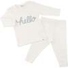 "hello" Fog Two Piece Set, Cream - Mixed Apparel Set - 3