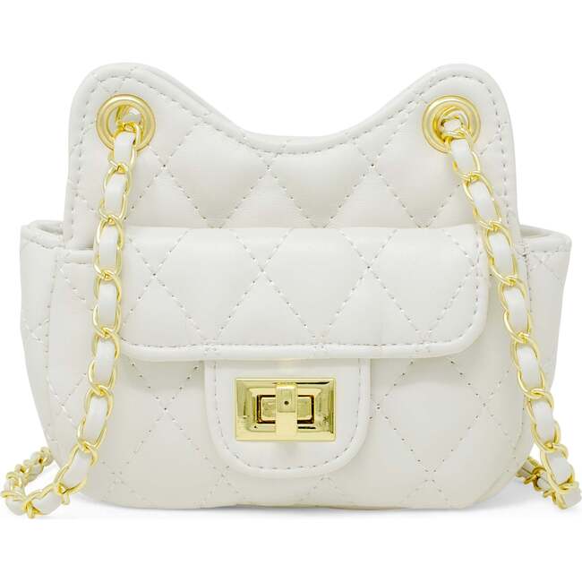 Girls Tiny Quilted Treasure Purse, White