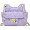 Girls Tiny Quilted Treasure Purse, Purple - Bags - 1 - thumbnail