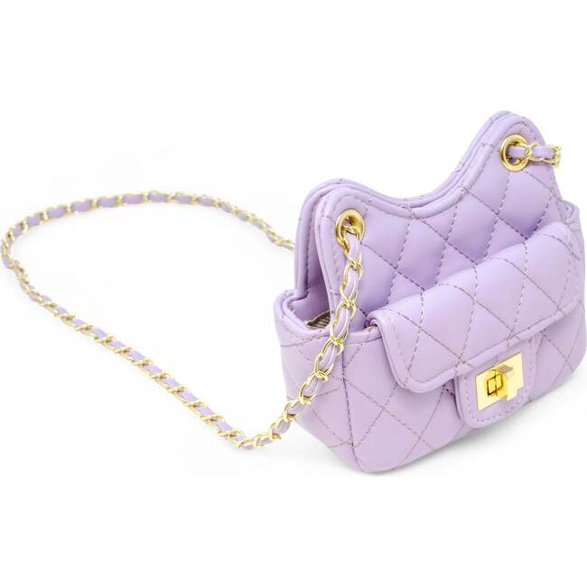 Girls Tiny Quilted Treasure Purse, Purple - Bags - 3