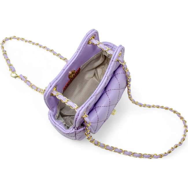 Girls Tiny Quilted Treasure Purse, Purple - Bags - 5