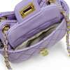 Girls Tiny Quilted Treasure Purse, Purple - Bags - 6