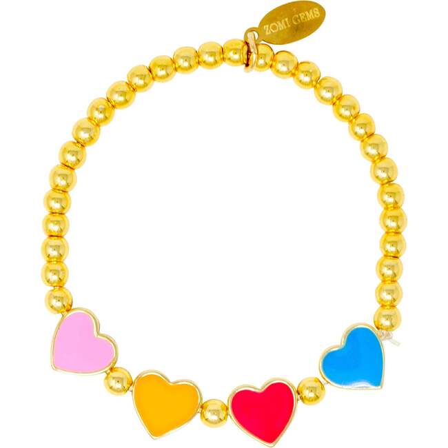 Girl's Rainbow Hearts Stretchy Bead Bracelets - Bracelets - 2
