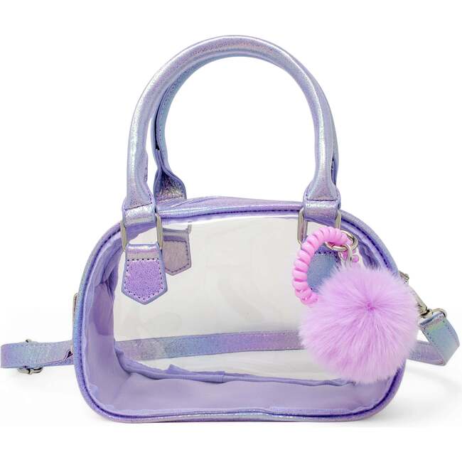 Girl's Game Day Glam Clear Crossbody Handbag, Purple