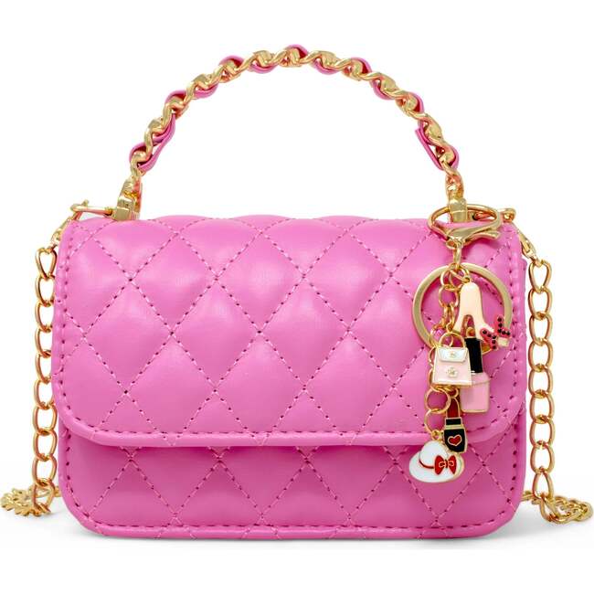 Girl's Classic Link Chain Top Handle Handbag, Hot Pink