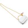 Girl's Classic Link Chain Top Handle Handbag, White - Bags - 5