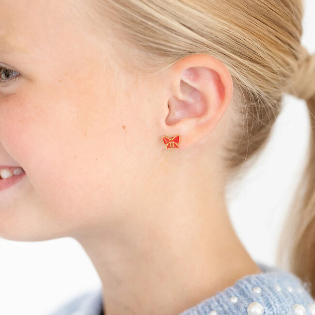 Red Bow Stud Earrings - Earrings - 2