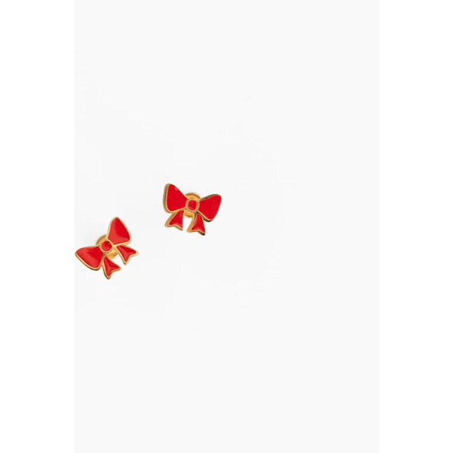 Red Bow Stud Earrings - Earrings - 4