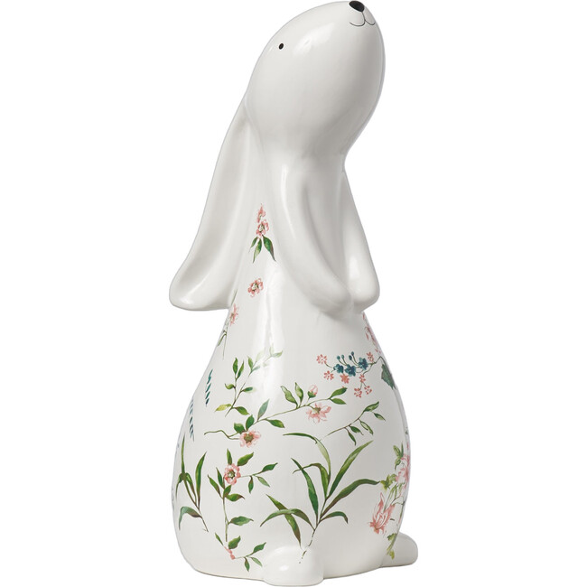 Ivory & Pink Ceramic Bunny Rabbit Figurine Easter Tabletop Home Décor Large Single