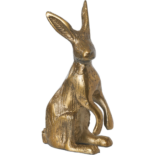 Bronze Aluminum Standing Easter Bunny Rabbit Figurine Décor Medium