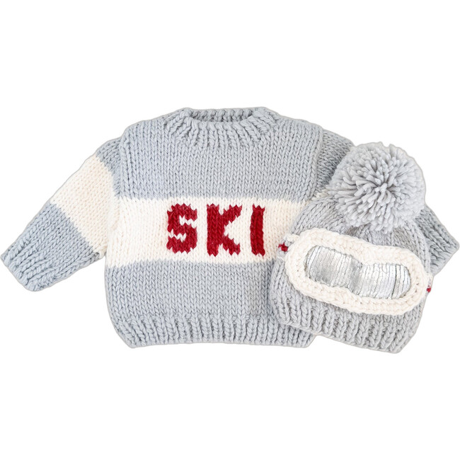 Ski Goggles Hat and Sweater Set, Bowie Grey