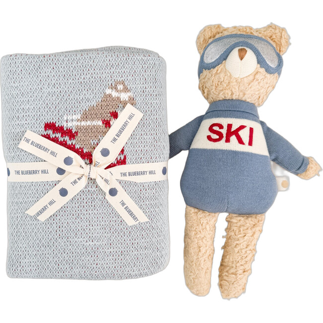 Ski Blanket Bear Plush Toy Gift Set