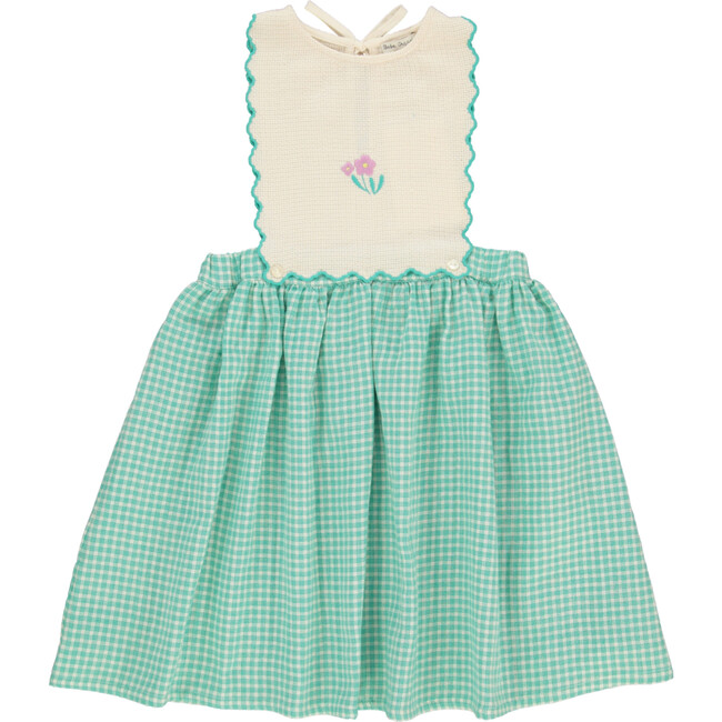 Amber Apron Dress, Mediterranean Check