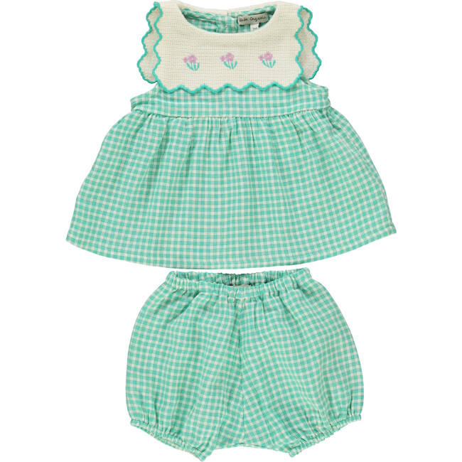 Amber Baby Dress, Mediterranean Check - Dresses - 1