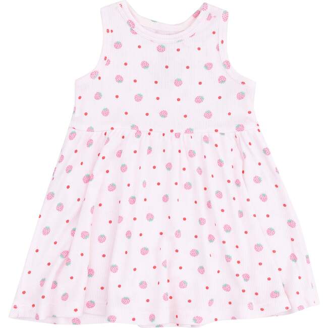 Toddler Tank Dress, Strawberry Swiss Dot - Dresses - 1