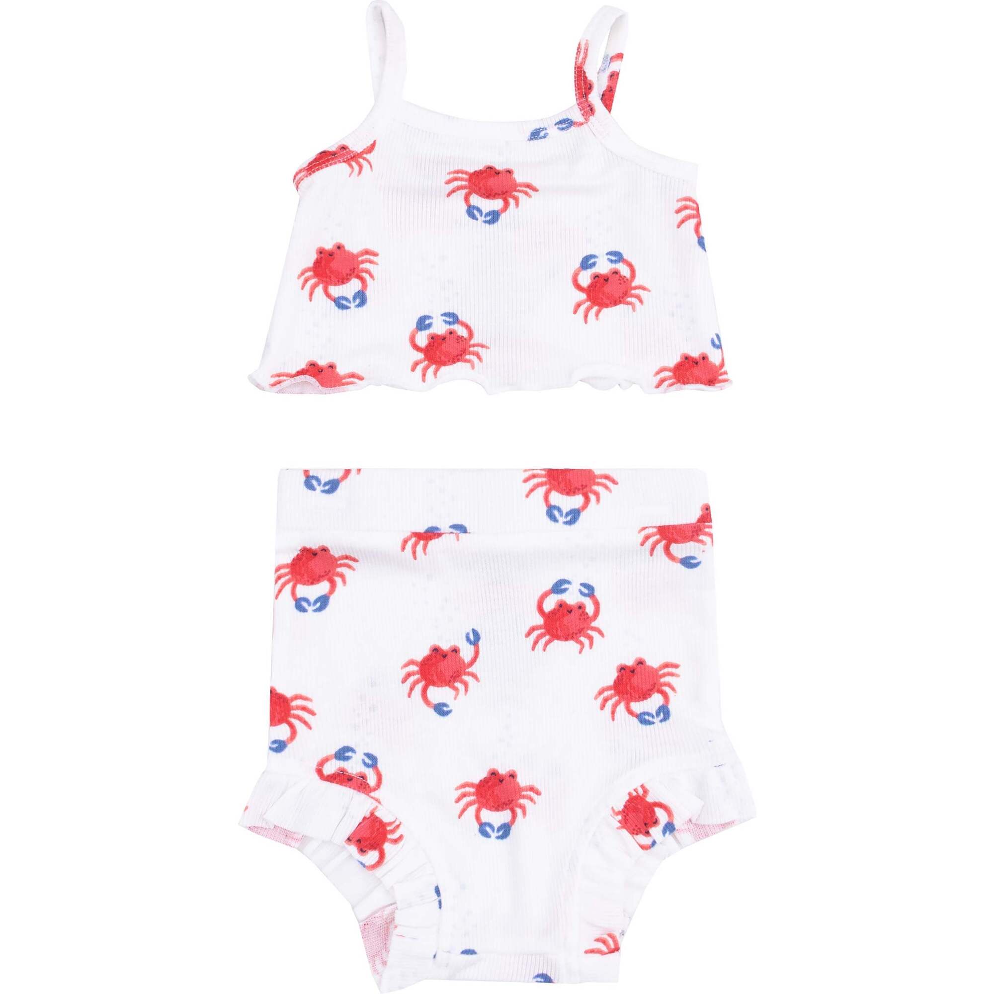 Tank Top & High Waisted Short, Crabby Cuties, White - Mixed Apparel Set - 1
