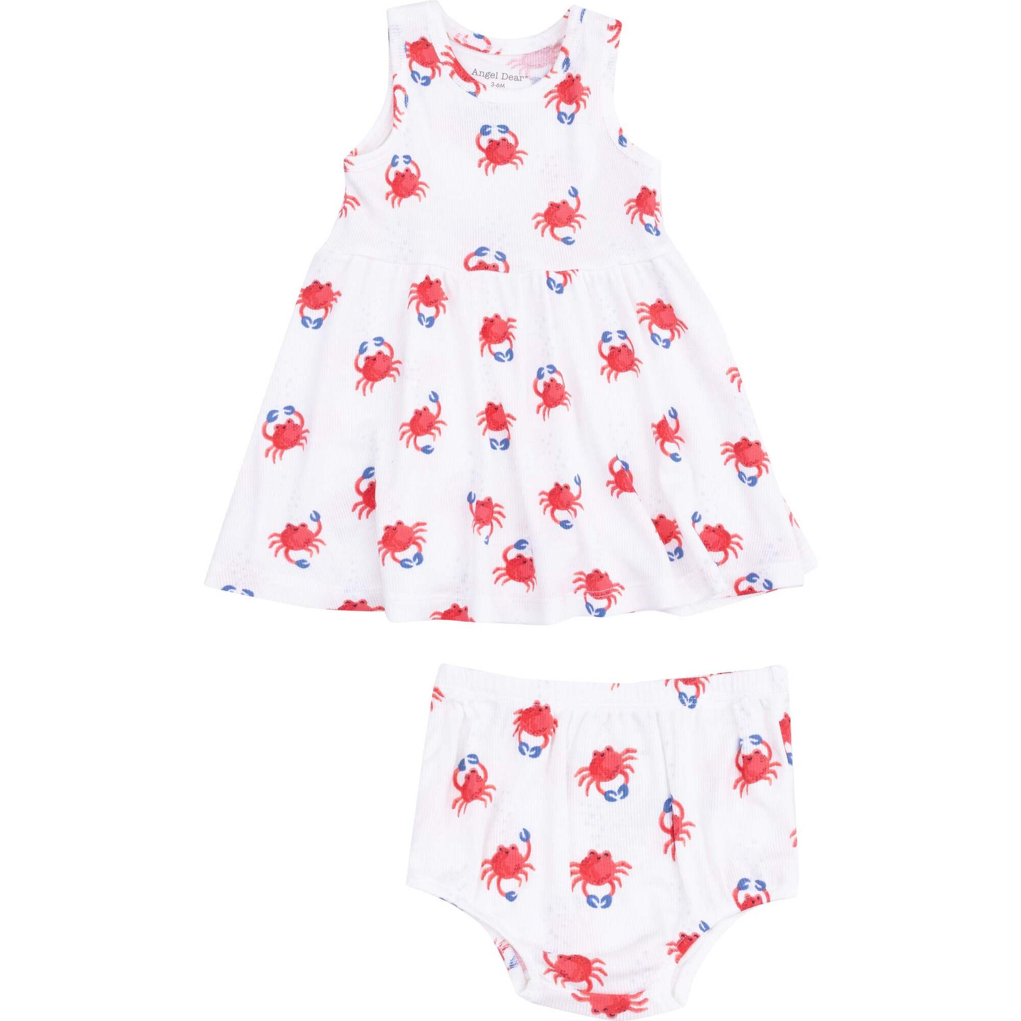 Tank Dress and Bloomer, Crabby Cuties White - Dresses - 1