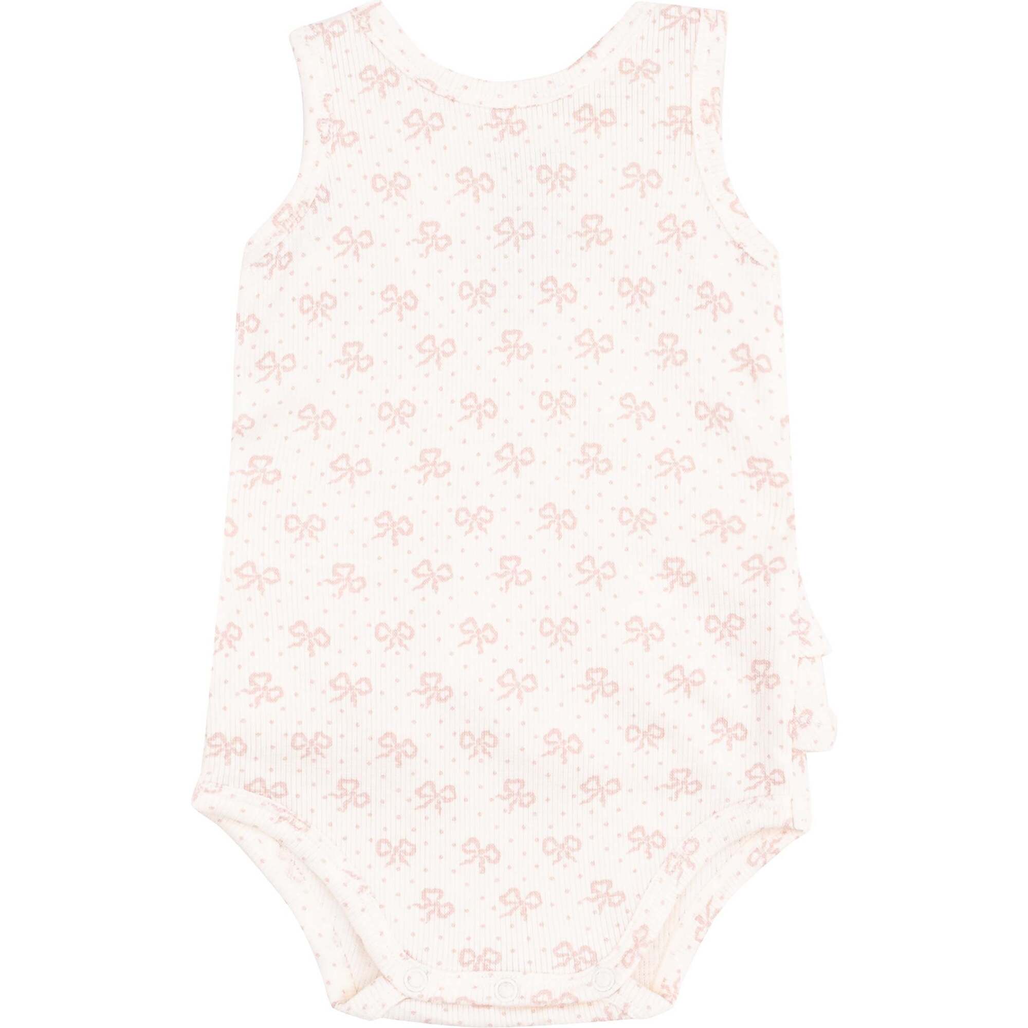 Ruffle Tank Bubble, Vintage Mini Bows, Ivory - Rompers - 1