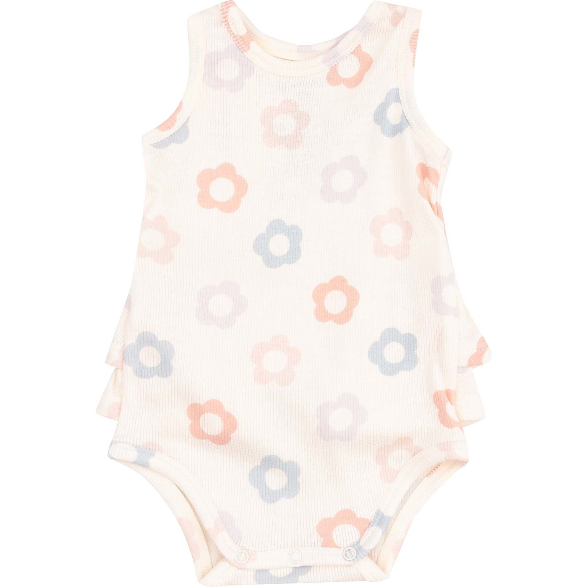 Ruffle Tank Bubble, Daisy Pop, Ivory - Rompers - 1