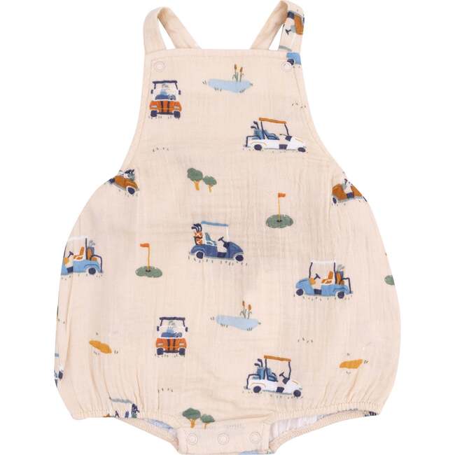 Pocket Sunsuit, Golf Cart Cuties Oatmeal - Rompers - 1