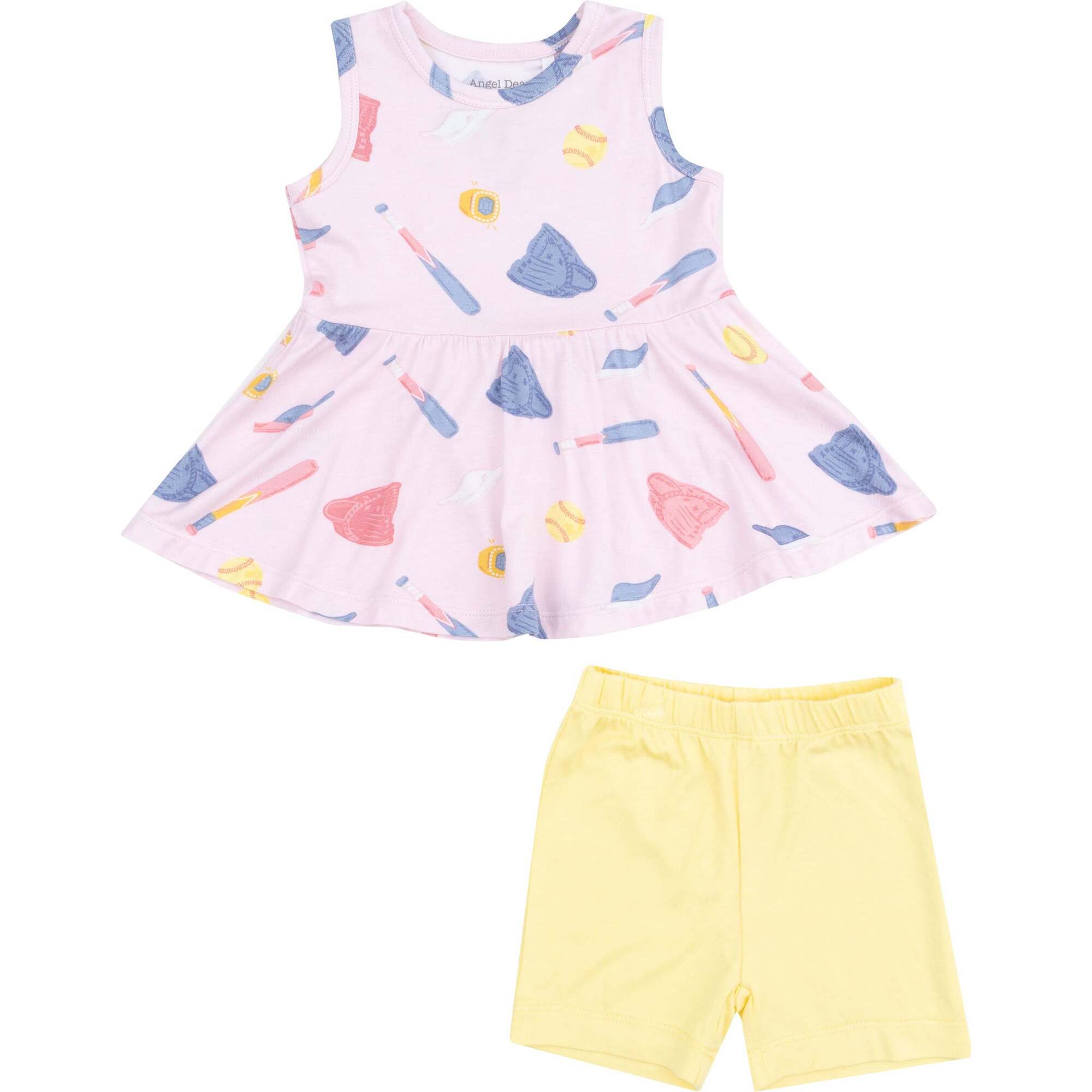 Peplum Tank Top and Bike Short, Softball - Mixed Apparel Set - 1