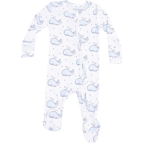 Angel Dear Stripe Vintage Blue 2-Way Zipper Footie main image 1