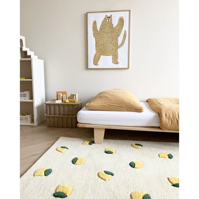 Round Lemons Rug, Cream and Yellow - Rugs - 2