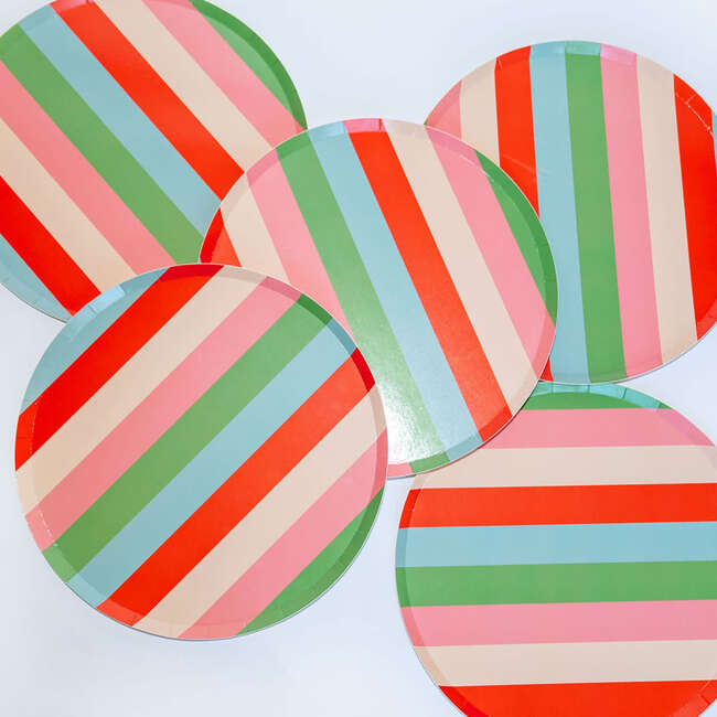 Striped Dinner Plates (x12)