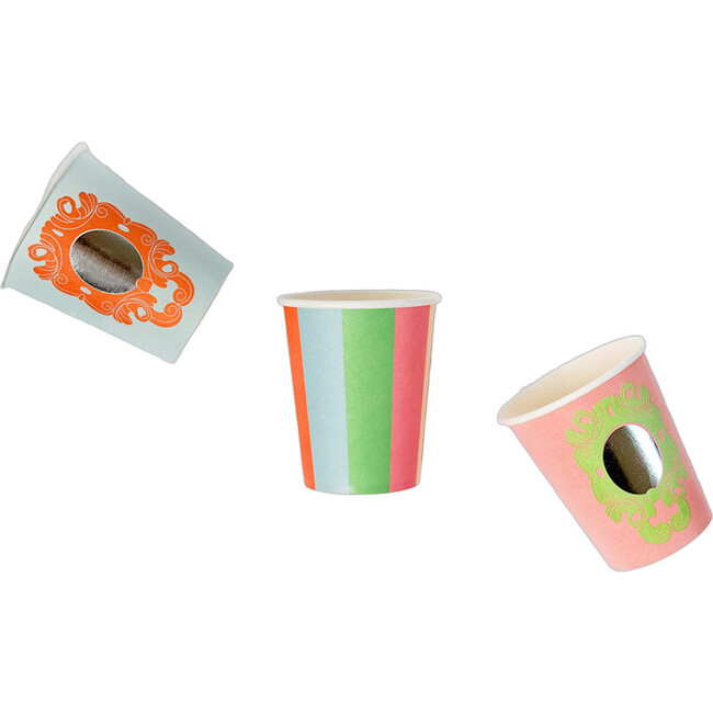 Princess Party Cups - Stripes and Mirrors (x12)