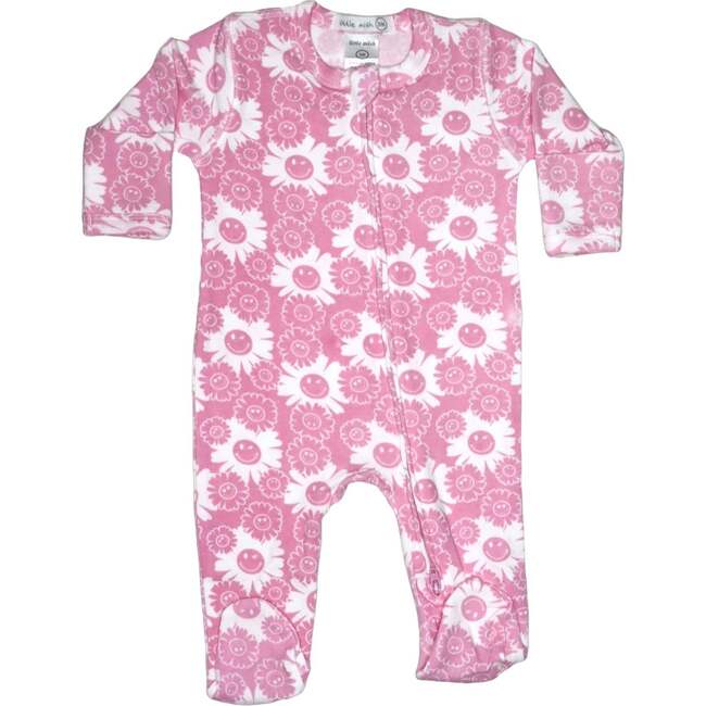 Baby Zipper Footie, Flower Smile