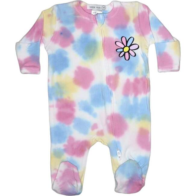 Baby Tie Dye Two-Way Zipper Footie, Flower