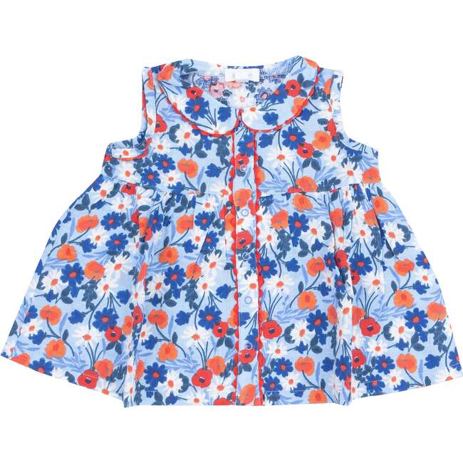 The Jill-Peter Pan Collar with Ric Rac Trim, Poppy Days