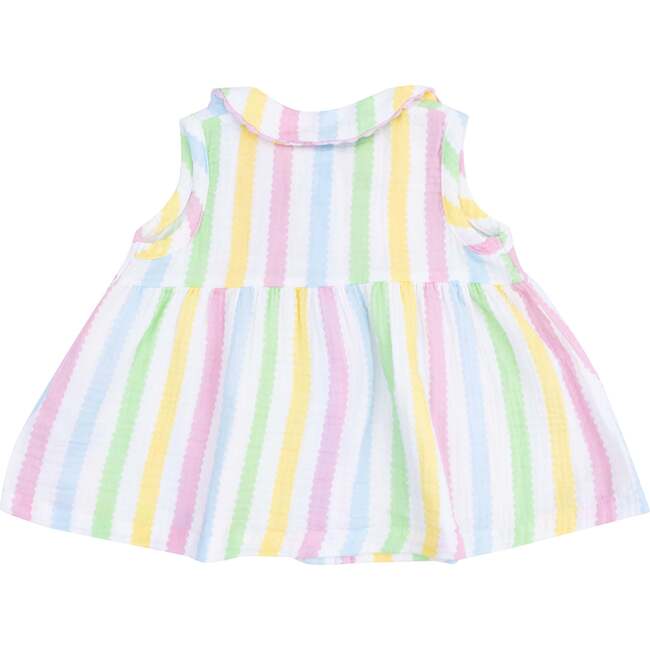 The Jill, Peter Pan Button Front Dress with Ric Rac Trim, Ric Rac Stripe