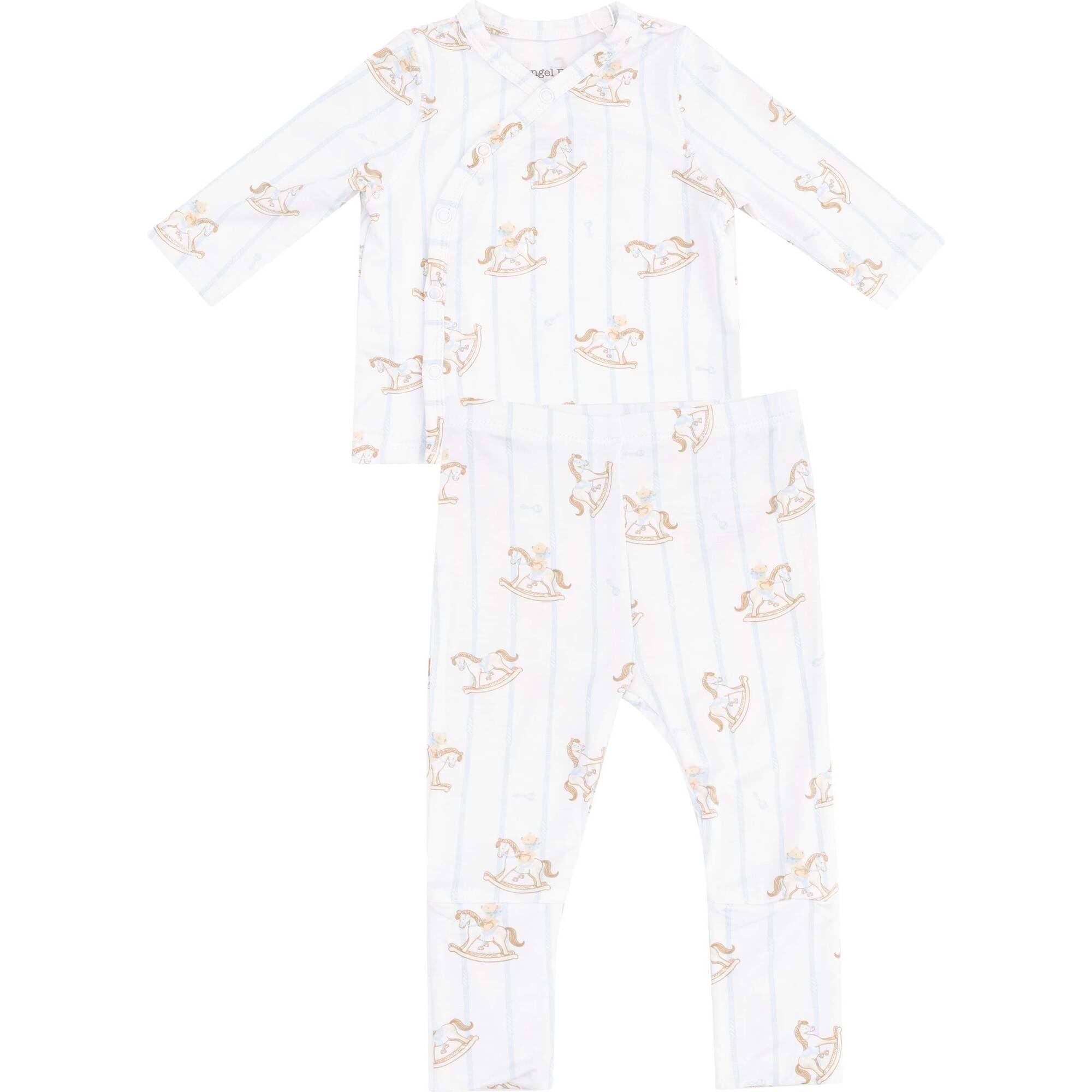 Take Me Home Set with Roll Over Cuff Pant, Vintage Rocking Horse Blue - Mixed Apparel Set - 1